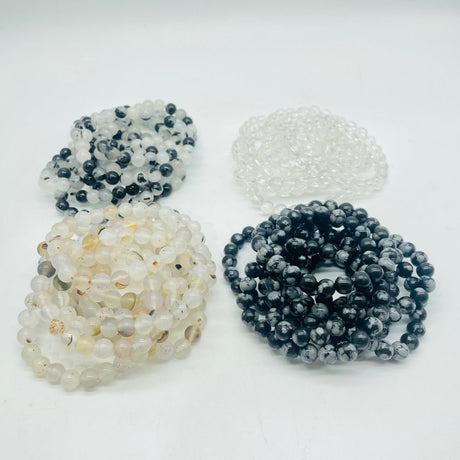 4 Types Bracelets Clear Quartz &Black Tourmaline Wholesale -Wholesale Crystals