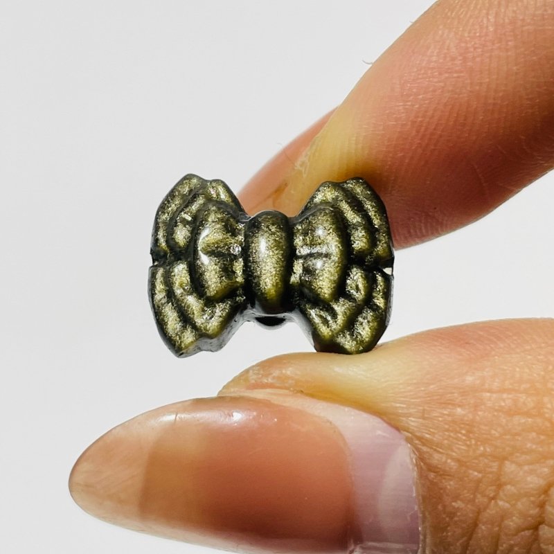 4 Types Mini Gold Sheen Obsidian Carving Wholesale Cat Butterfly Bow Tie - Wholesale Crystals