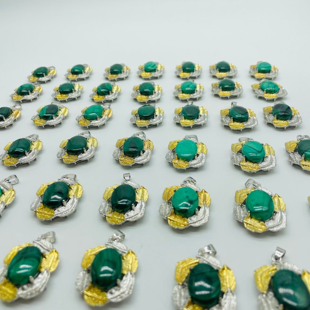 42 Pieces Malachite Charm Pendants -Wholesale Crystals