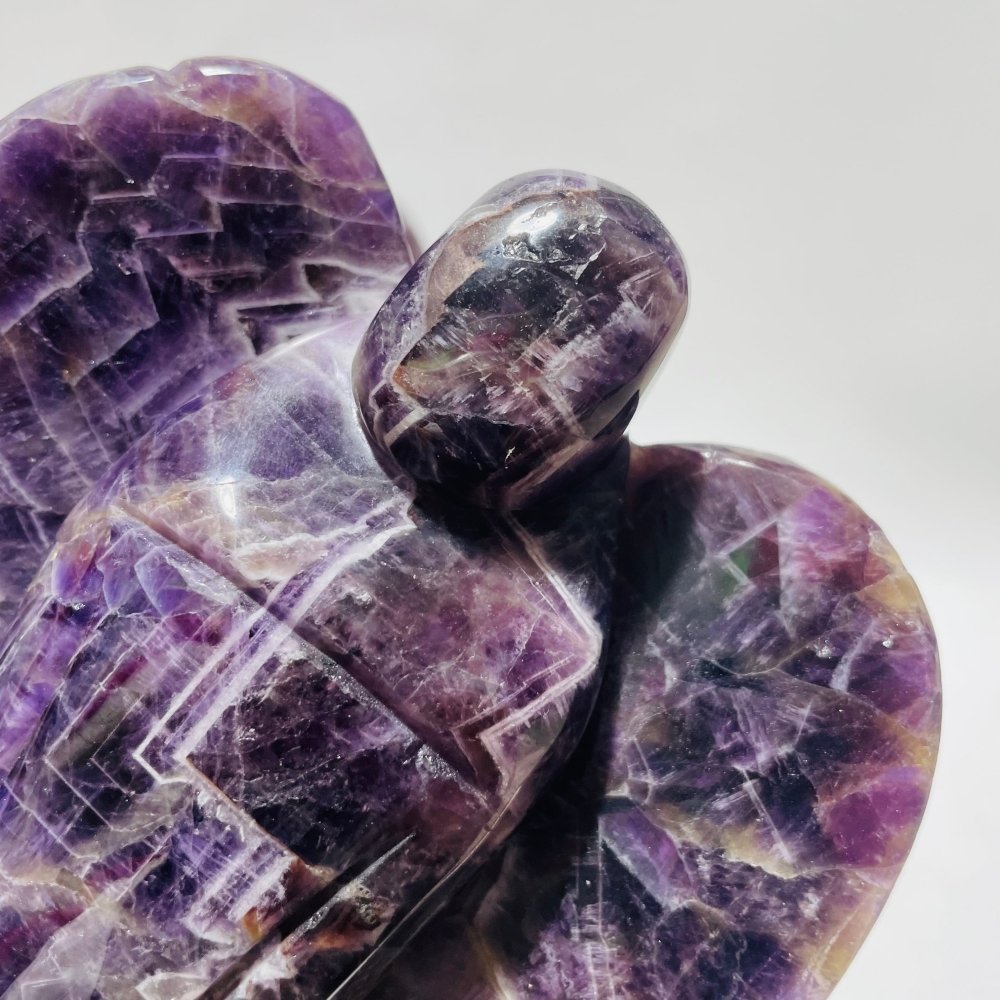 2 Pieces Large Chevron Amethyst Angel Carving(with natural crack) -Wholesale Crystals