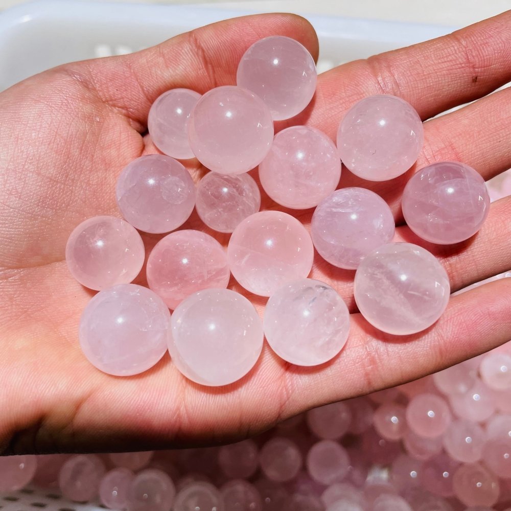 468 Pieces Mini Madagascar Pink Rose Quartz Spheres -Wholesale Crystals
