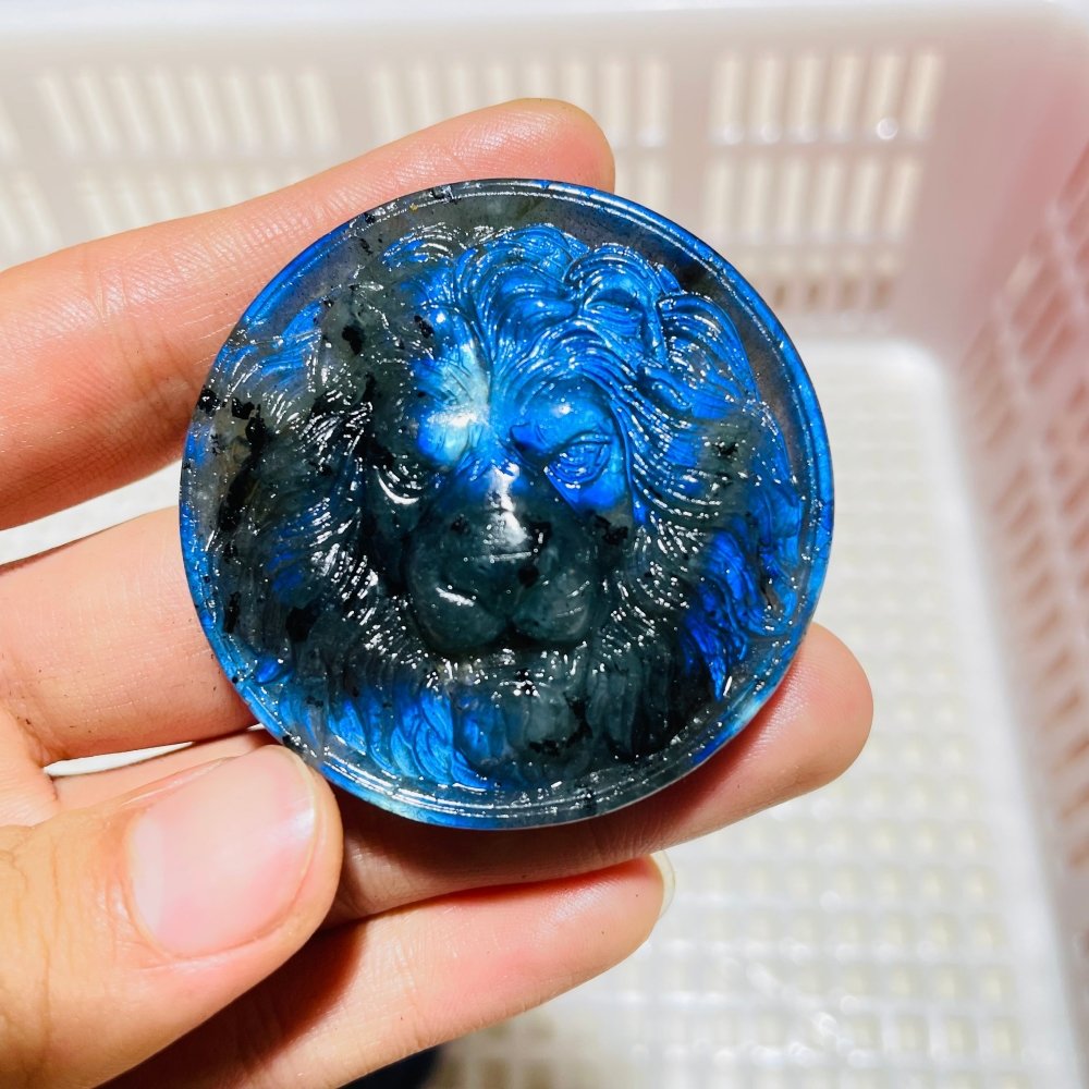 4Pieces High Quality Labradorite Lion Head Carving -Wholesale Crystals