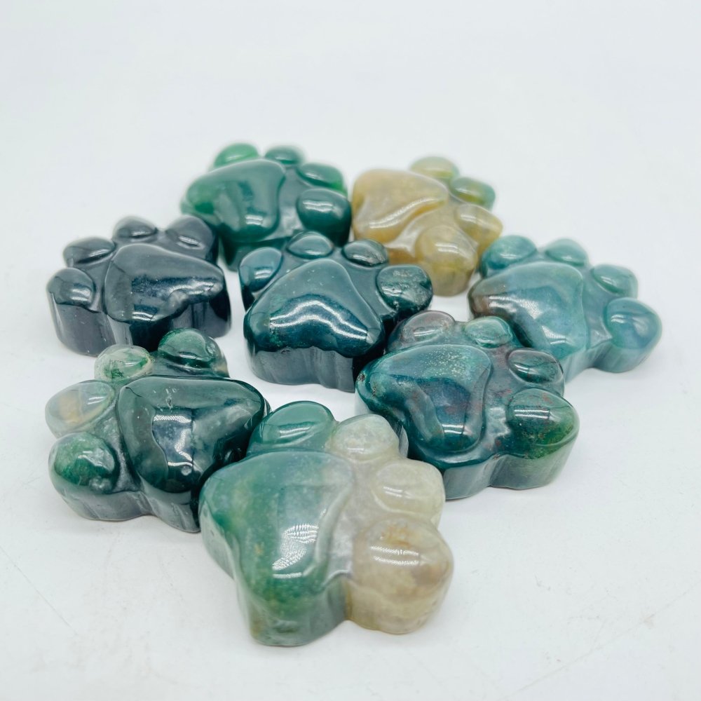 4Types Cat Paws Moss Agate&Red Jasper Carving Wholesale -Wholesale Crystals