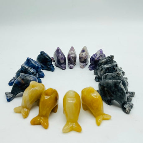 4Types Dolphin Carving Wholesale Chevron Amethyst & Sodalite -Wholesale Crystals