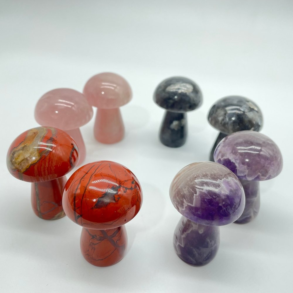 4Types Large Mushroom Red Jasper&Rose Quartz Wholesale -Wholesale Crystals