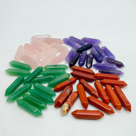 4Types Mini Double Point DIY Amethyst&Rose Quartz Red Jasper Wholesale -Wholesale Crystals
