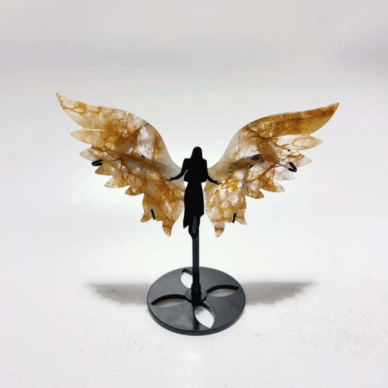 5 Pairs Beautiful Angel Wing With Stand Crazy Agate Golden Hematoid Quartz -Wholesale Crystals