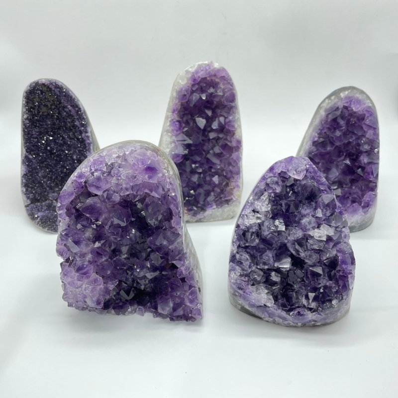 5 Pieces Beautiful Amethyst Clusters Geode -Wholesale Crystals