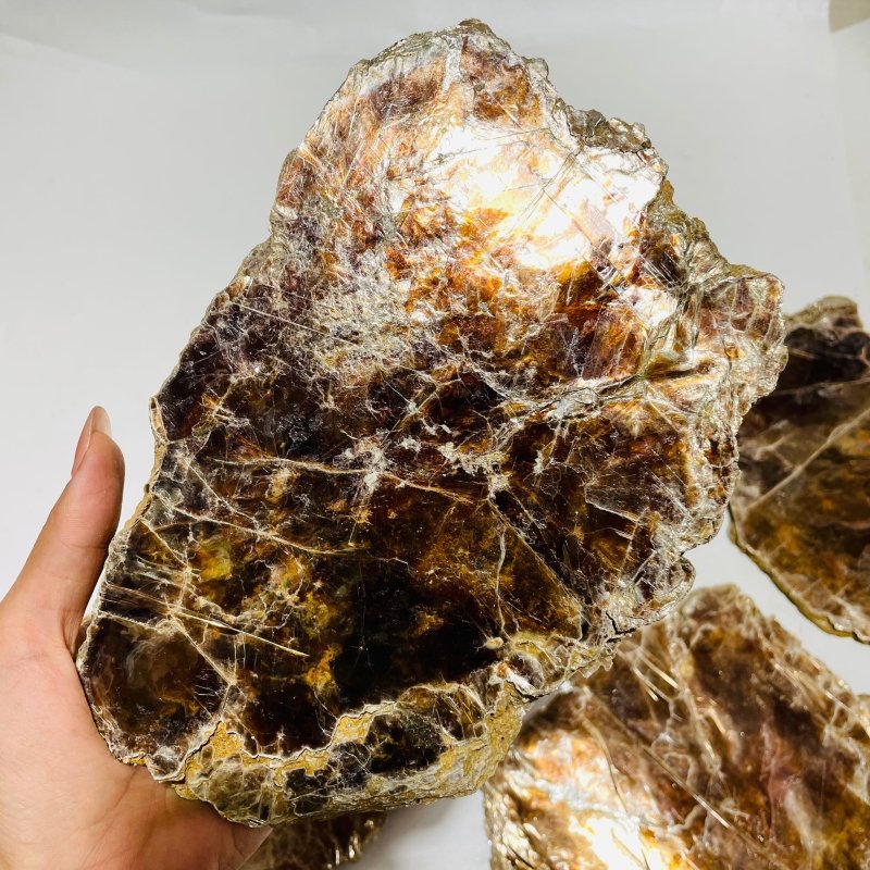 5 Pieces Raw Gold Mica Slab Stone Specimen -Wholesale Crystals