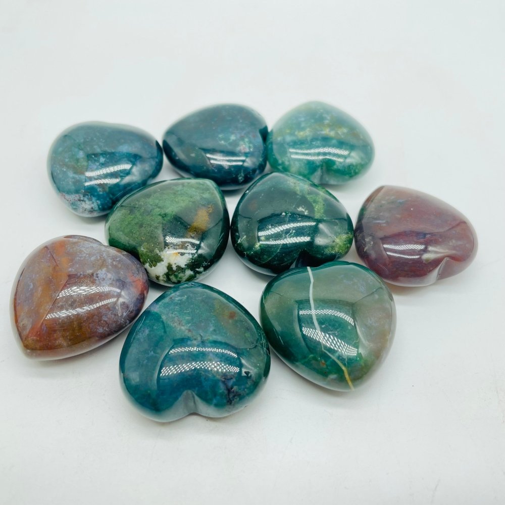 5 Types 1.2in(3cm) Heart Ocean Jasper&Aventurine Chevron Amethyst Wholesale -Wholesale Crystals