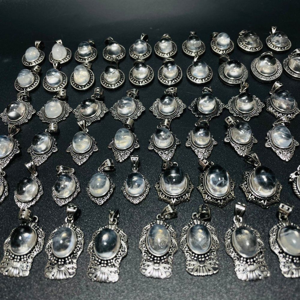 58 Pieces High Grade Blue Angel Feather Quartz Pendant -Wholesale Crystals