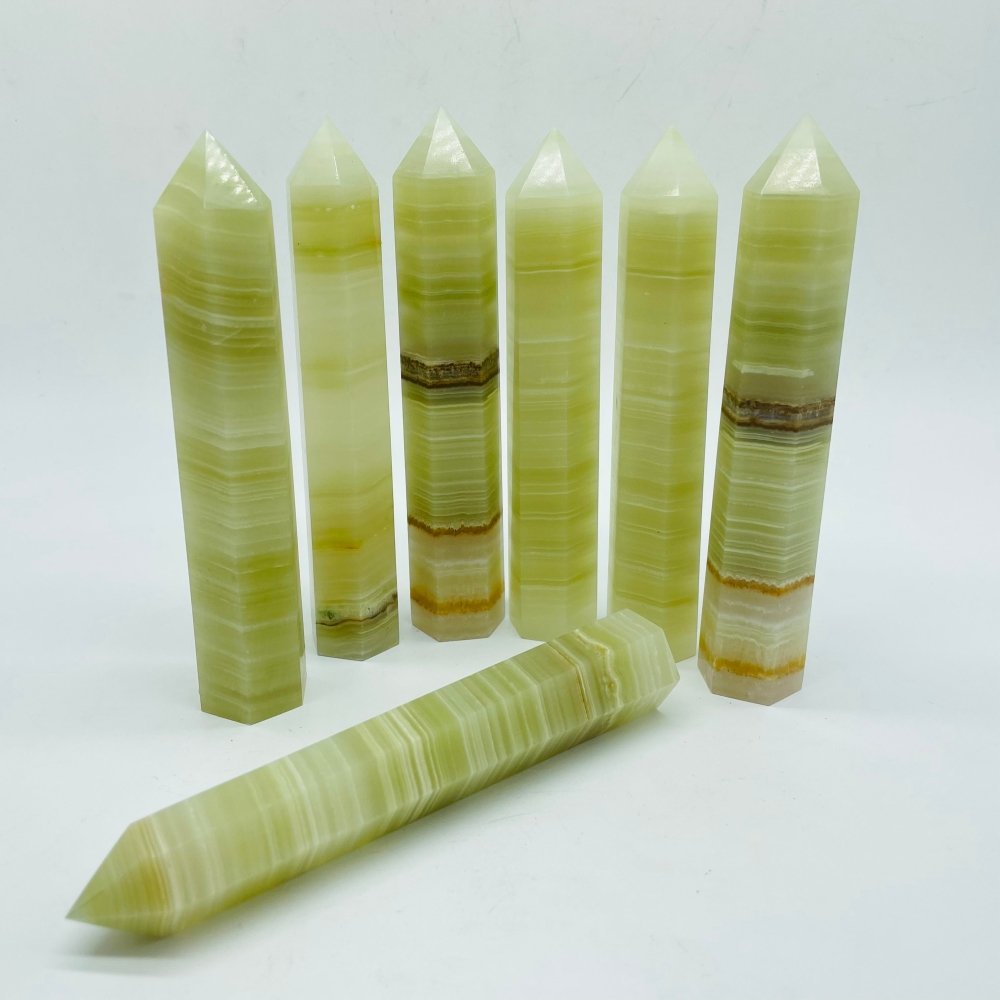 6-9in Afghanistan Stripe Jade Tower Point Wholesale -Wholesale Crystals