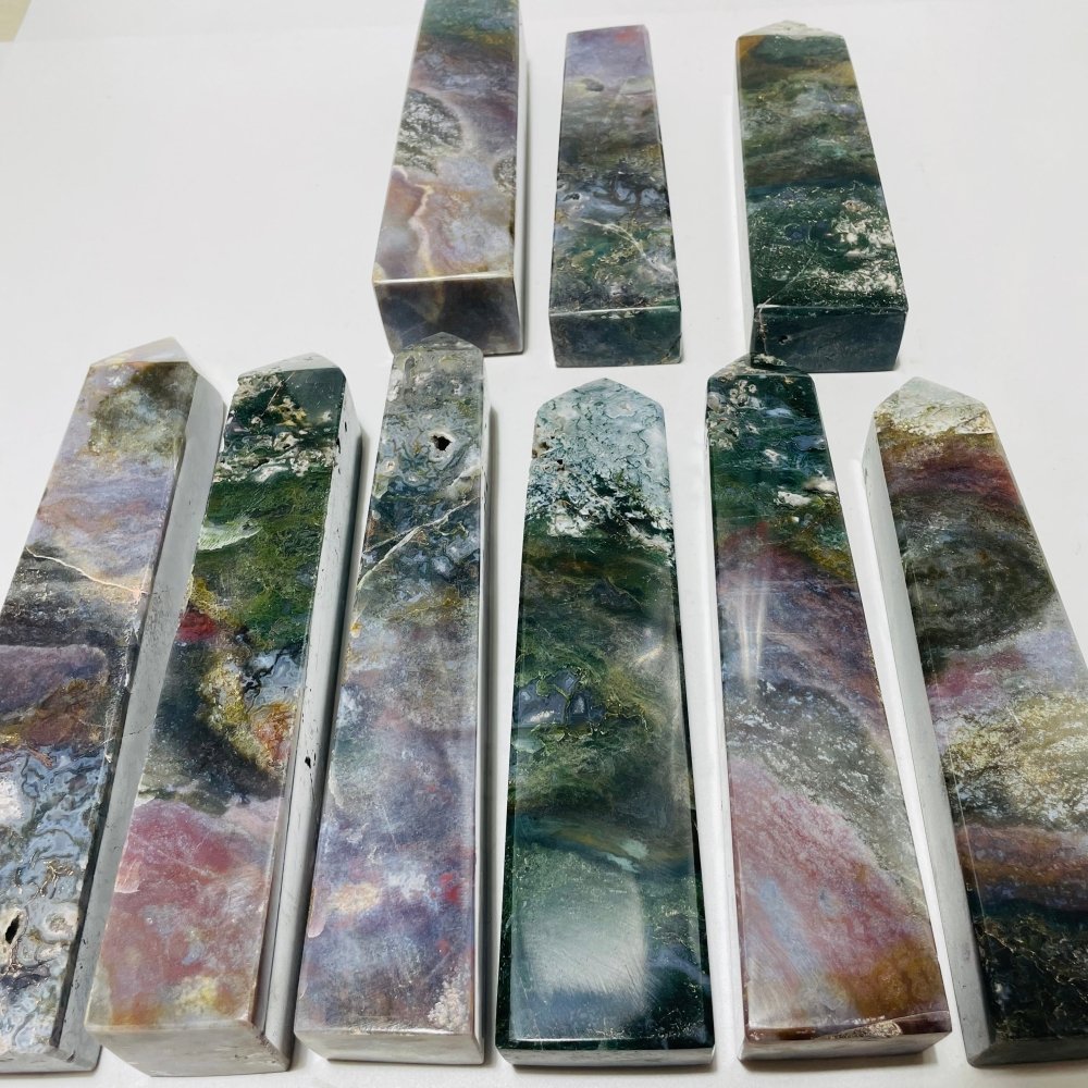 9 Pieces Small Geode Ocean Jasper Tower Points -Wholesale Crystals