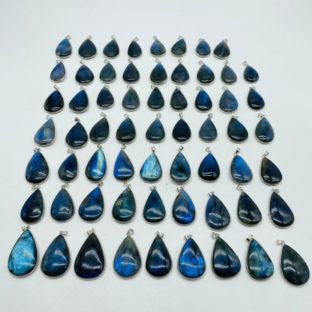 62 Pieces Blue Labradorite Pendant Charm -Wholesale Crystals