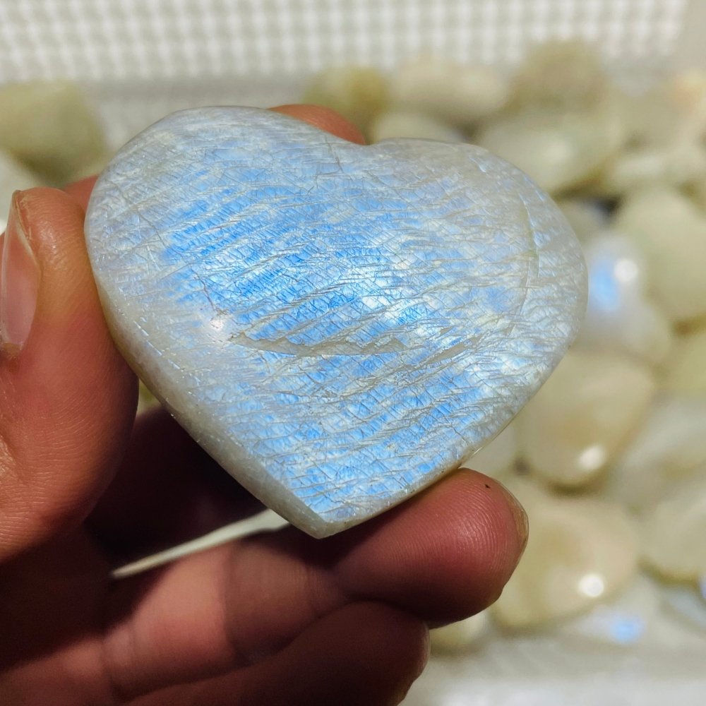 66 Pieces High Quality Moonstone Heart -Wholesale Crystals