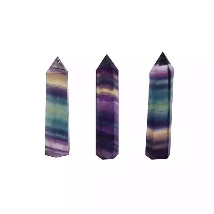 high quality rainbow fluorite crystal point tower wand -Wholesale Crystals