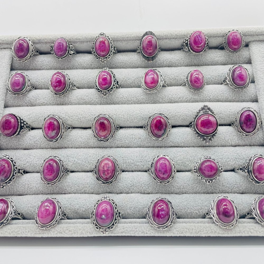 30 Pieces High Quality Ruby Zoisite Different Styles Ring -Wholesale Crystals