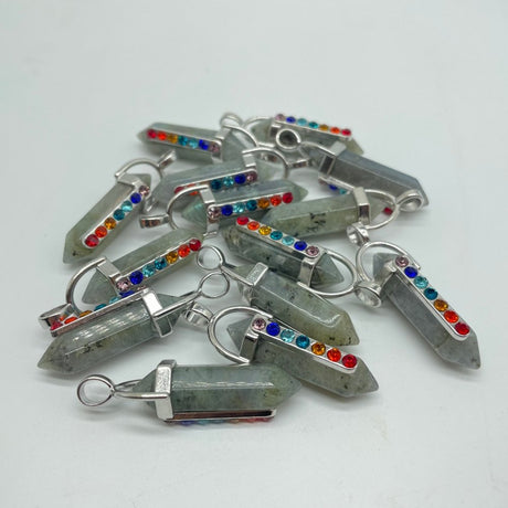 7 Chakras Amethyst&Labradorite Double Point Pendant Wholesale -Wholesale Crystals