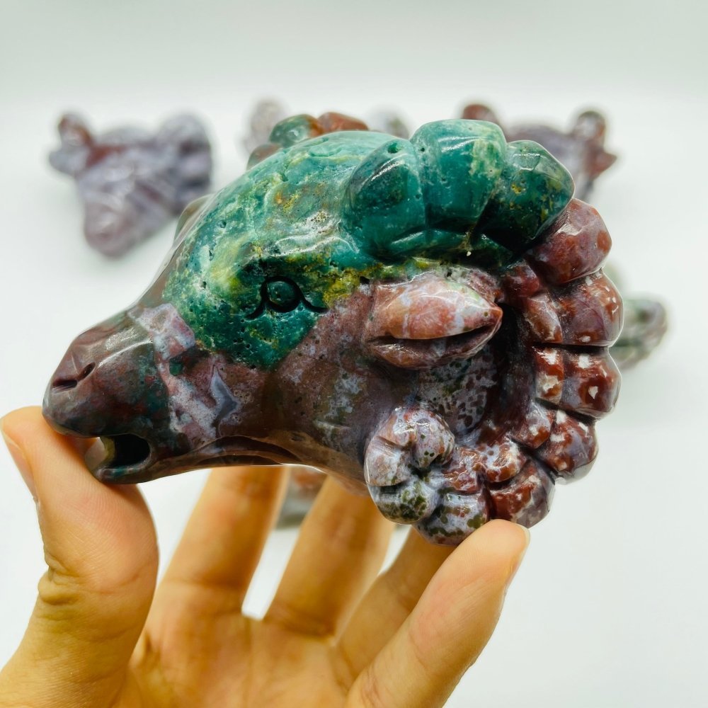 7 Pieces Ocean Jasper Goat Head Carving -Wholesale Crystals