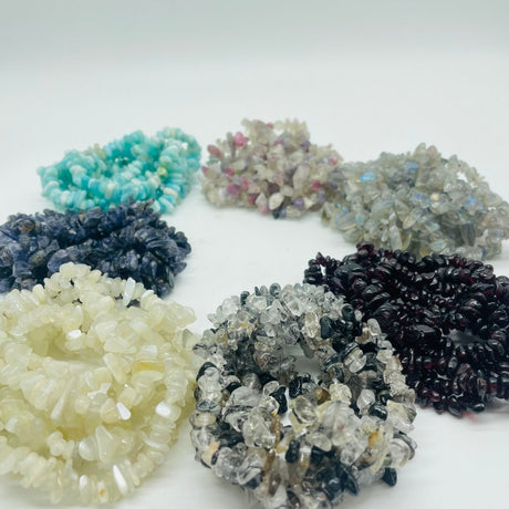 7 Types Chip Bracelet Wholesale Cordierite Garnet White Moonstone -Wholesale Crystals