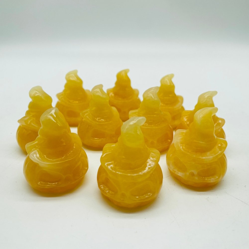 Yellow Calcite Pumpkin Wizard Carving Wholesale -Wholesale Crystals