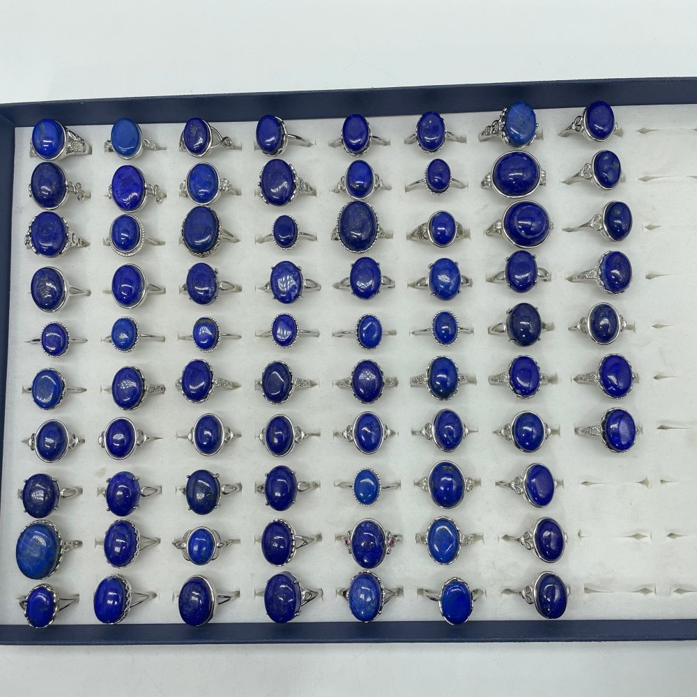 77 Pieces Lapis Lazuli Mix Different Styles Ring -Wholesale Crystals