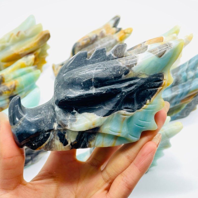 8 Pieces Large Caribbean Calcite Dragon Head Carving -Wholesale Crystals