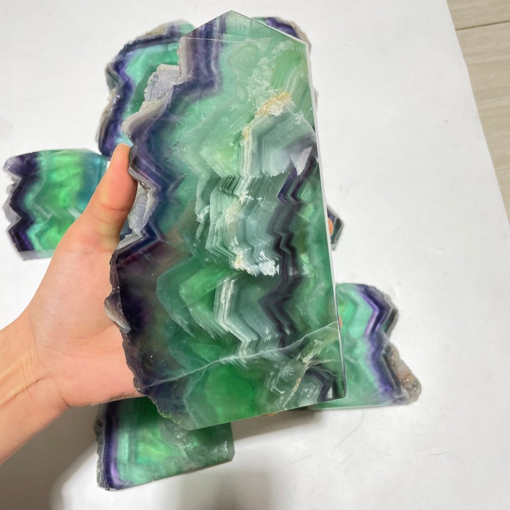 8 Pieces Large Fluorite Tower Points Wholesale -Wholesale Crystals