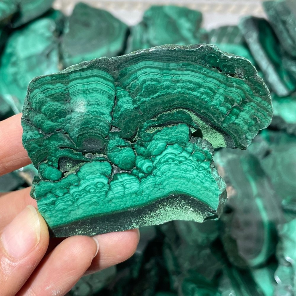 85 Pieces Small Polished Malachite Slab -Wholesale Crystals