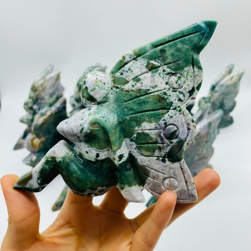 9 Pieces Beautiful Ocean Jasper Butterfly Fairy Carving -Wholesale Crystals