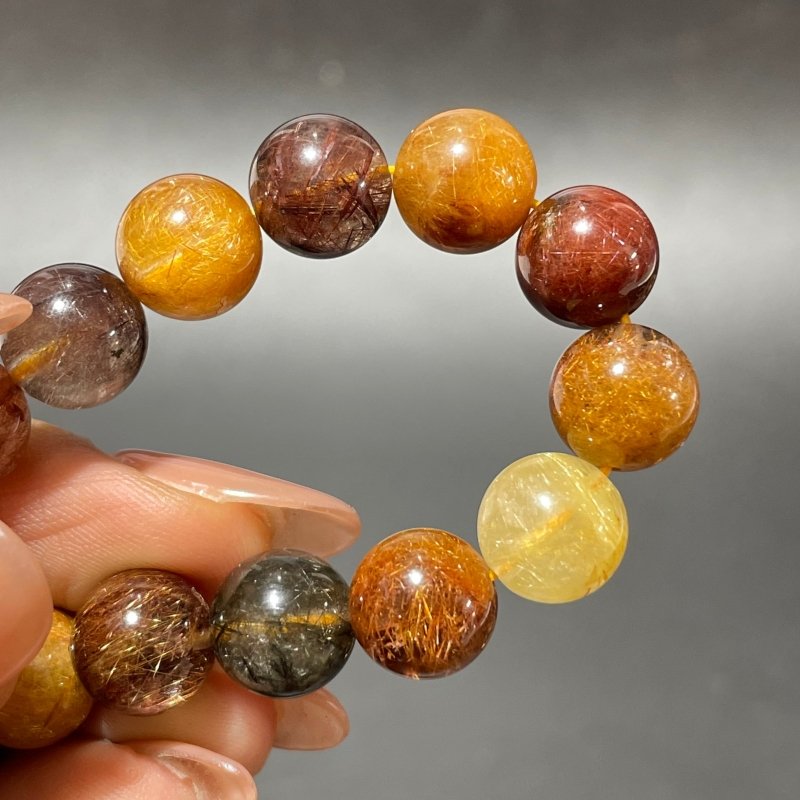 9 Pieces High Grade Rutile Crystal Bracelet -Wholesale Crystals