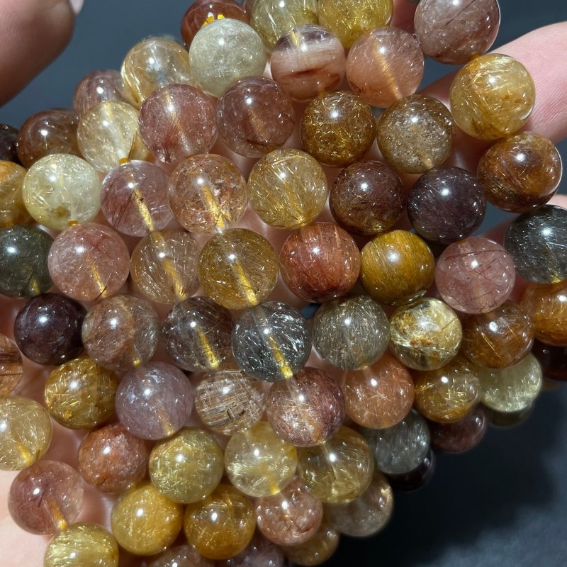 9 Pieces High Grade Rutile Crystal Bracelet -Wholesale Crystals