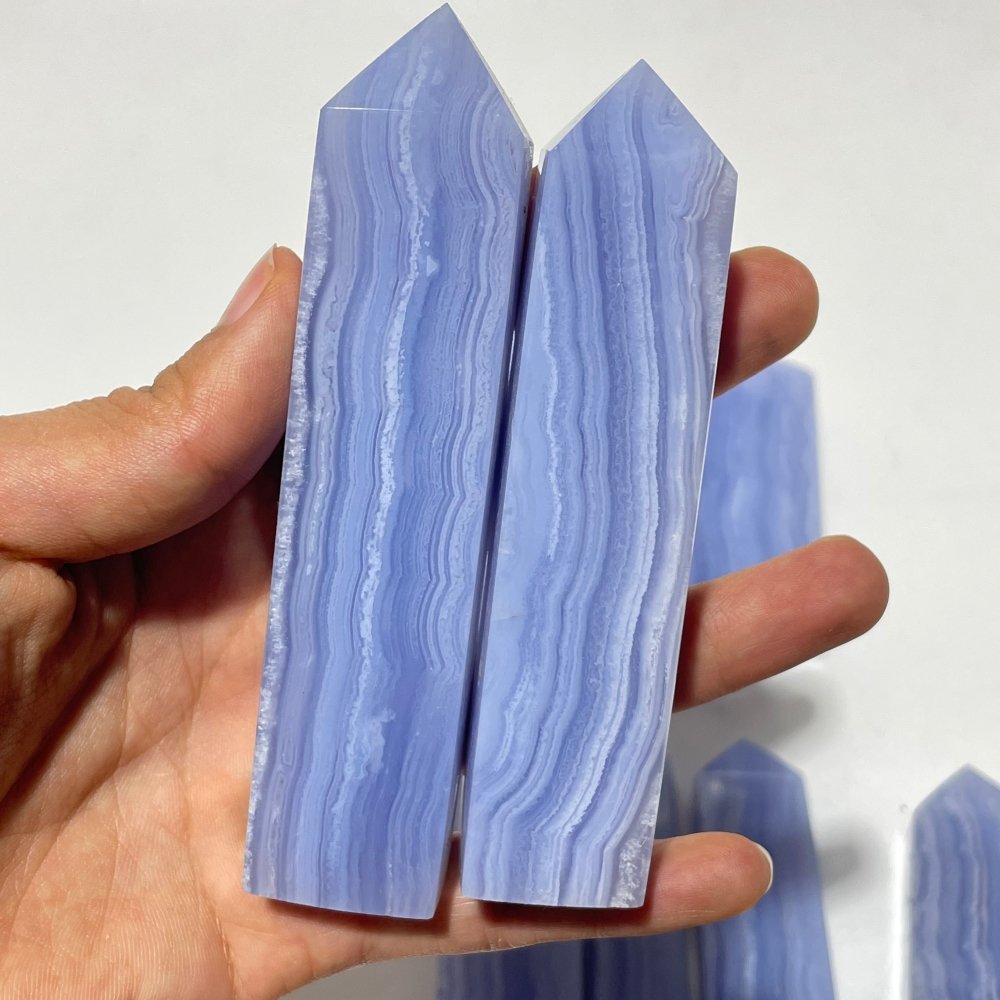 9 Pieces High Quality Blue Lace Agate Four-Sided Points -Wholesale Crystals