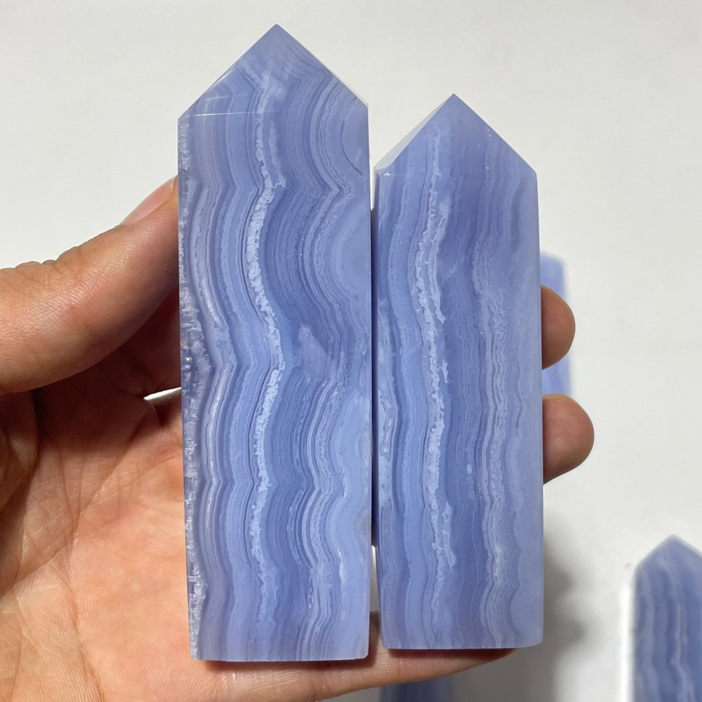 9 Pieces High Quality Blue Lace Agate Four-Sided Points -Wholesale Crystals