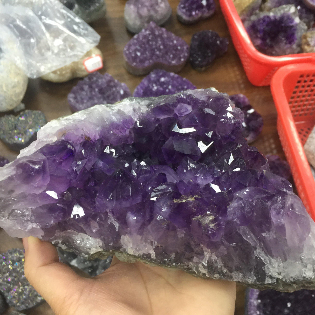 Natural rough large teeth amethyst cluster specimen -Wholesale Crystals