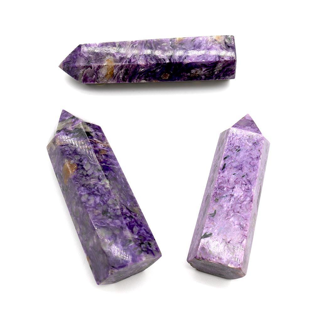 high quality charoite stone point -Wholesale Crystals
