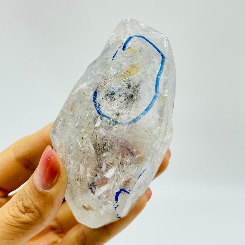 A74 Polished Clear Enhydro Quartz Fast Moving Bubbles -Wholesale Crystals