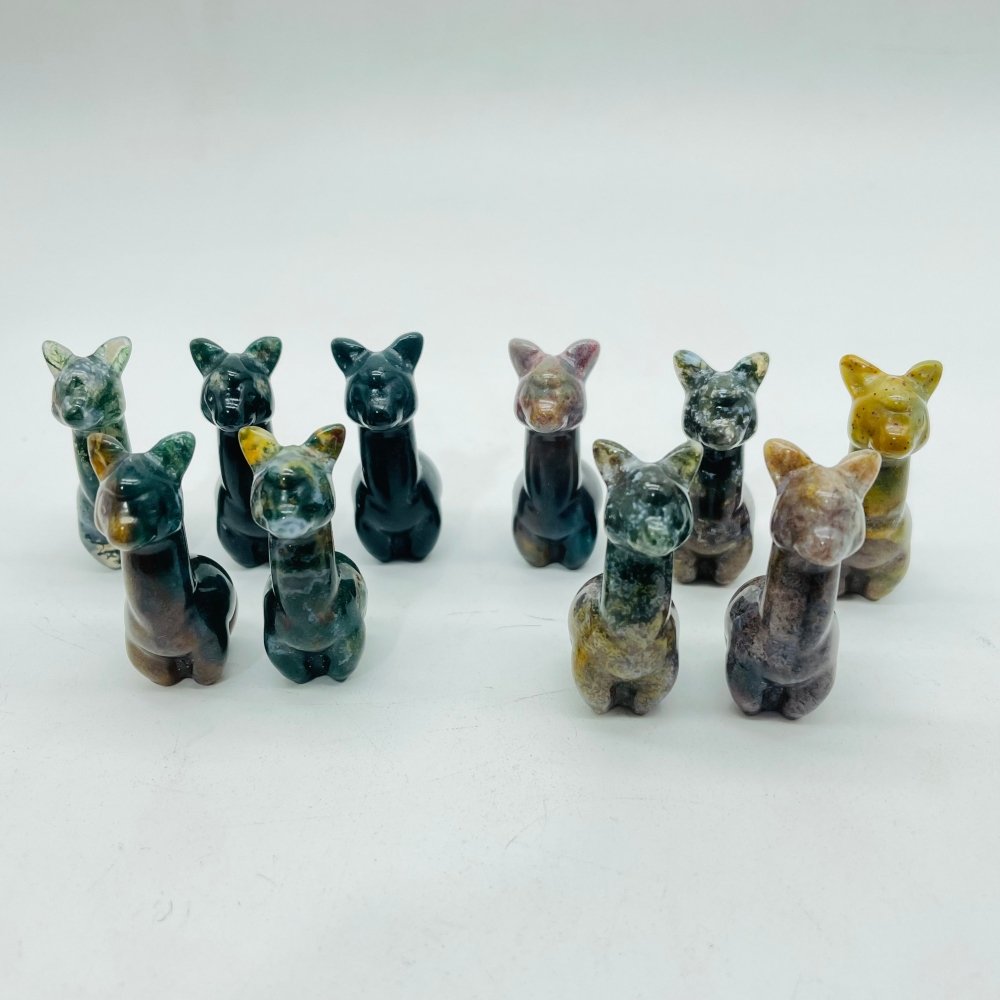Alpaca Carving Wholesale Ocean Jasper Moss Agate -Wholesale Crystals