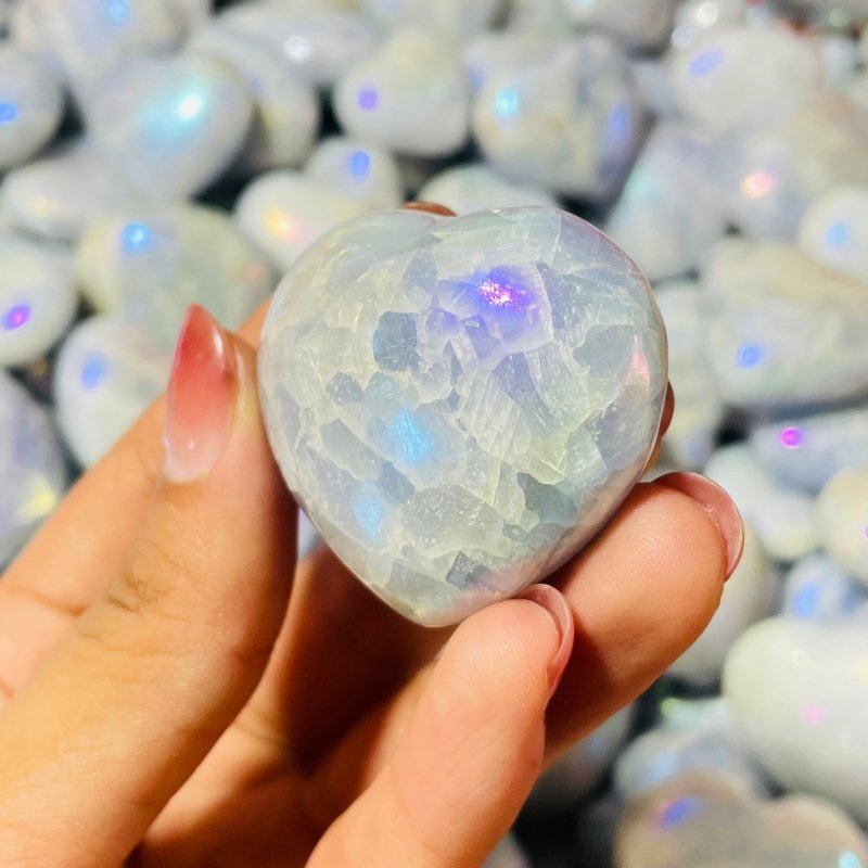 Aura Blue Calcite Stone Heart Wholesale -Wholesale Crystals