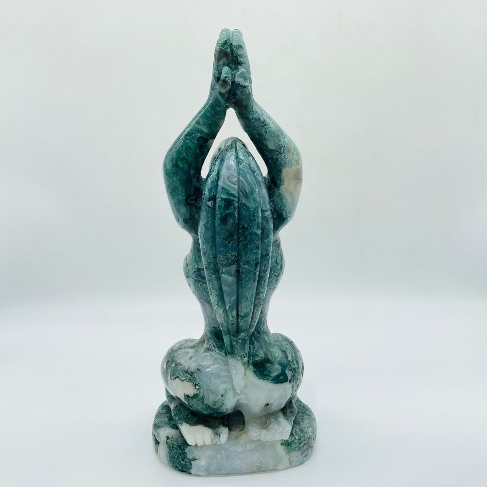 Beautiful Green Moss Agate Large Goddess Carving -Wholesale Crystals
