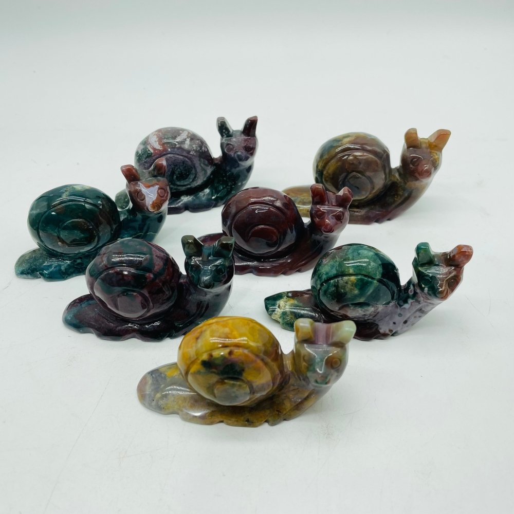 Beautiful Large Ocean Jasper Snails Carving Wholesale -Wholesale Crystals