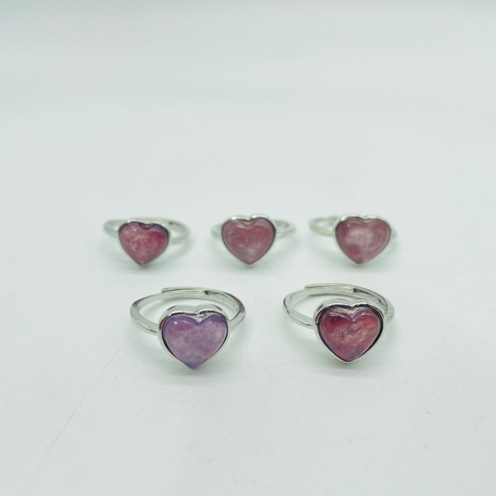 Beautiful Lepidolite Heart Shape Ring Crystal Wholesale -Wholesale Crystals