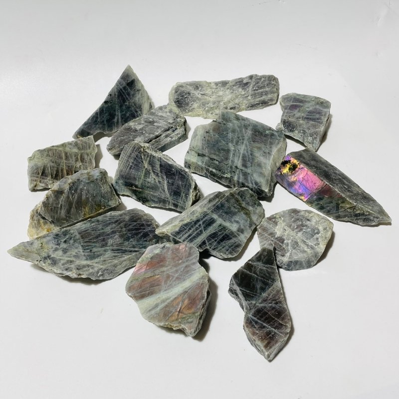 Beautiful Purple Labradorite Slab Backside Rough Wholesale - Wholesale Crystals