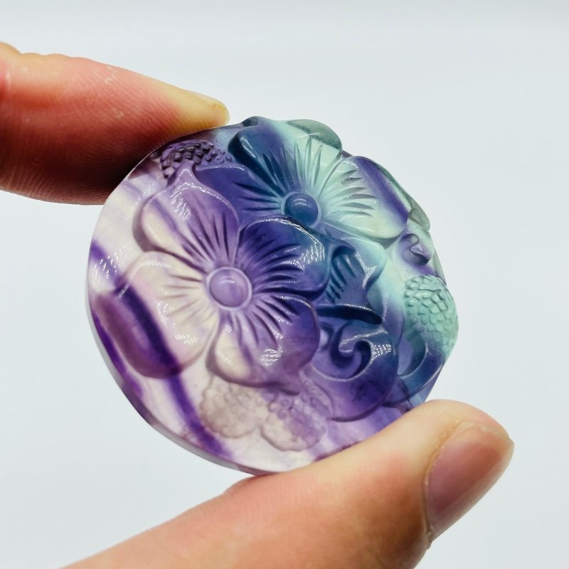 Beautiful Rainbow Fluorite Flowers Carving Wholesale -Wholesale Crystals