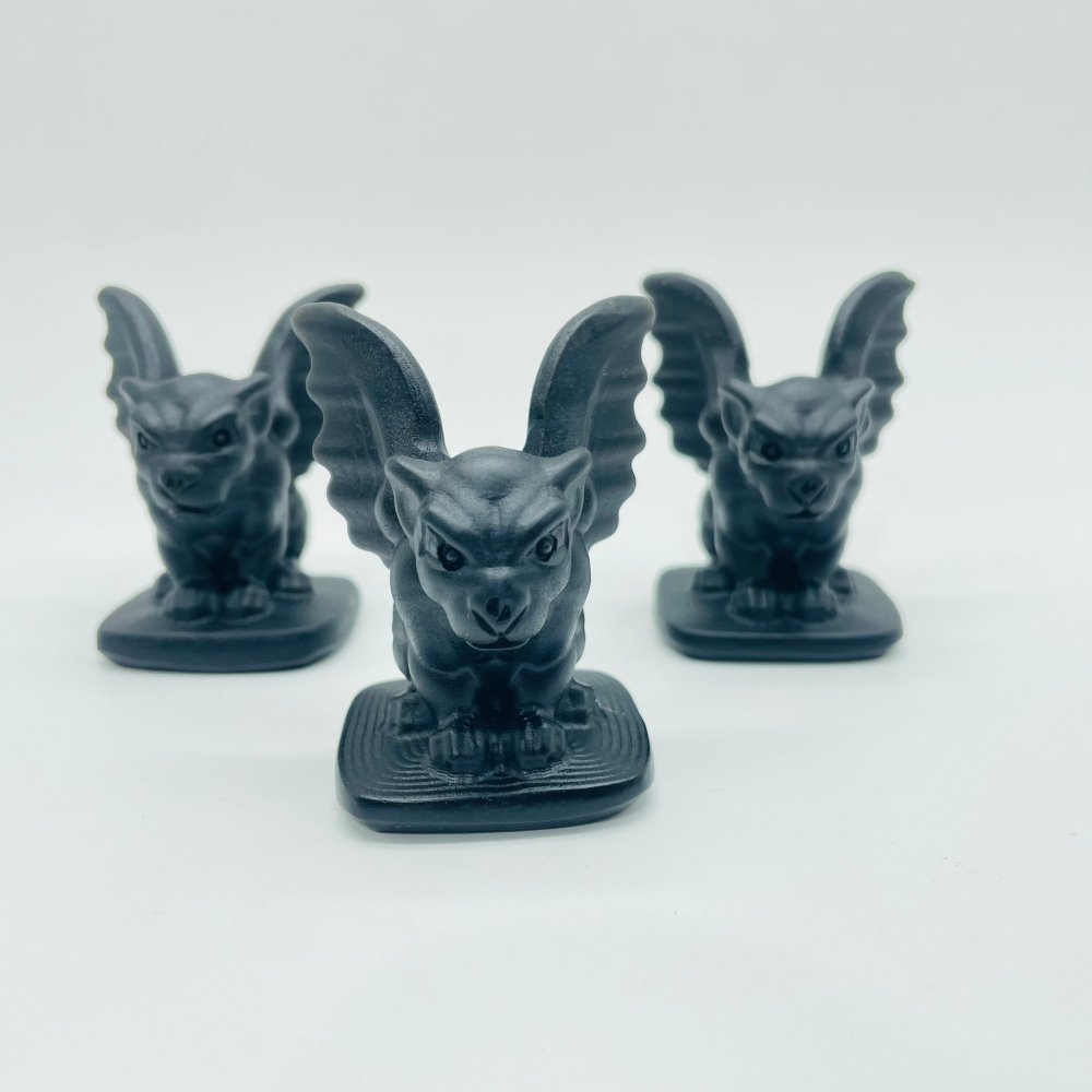 Black Obsidian Gargoyle Winged Carving Animal Wholesale -Wholesale Crystals