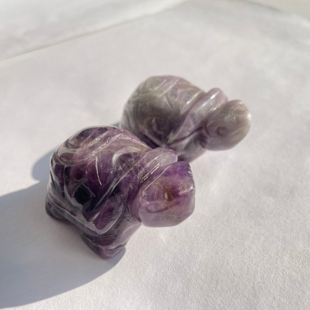 Chevron Amethyst&Rose Quartz Tortoise Turtle Carving Wholesale -Wholesale Crystals