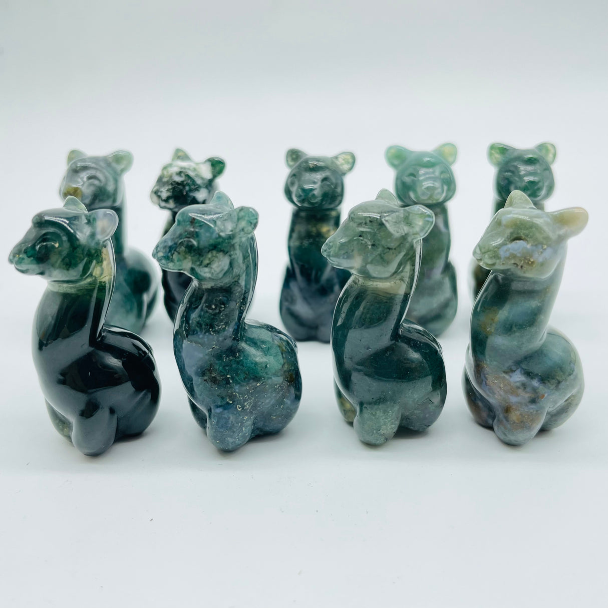 Moss Agate Alpaca Carving Animal Wholesale -Wholesale Crystals