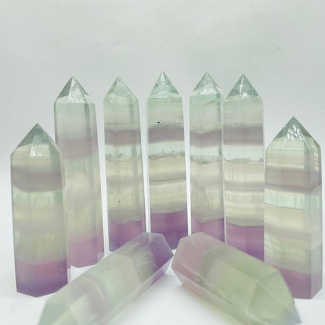 Green Purple Transparent Fluorite Tower Points Wholesale -Wholesale Crystals
