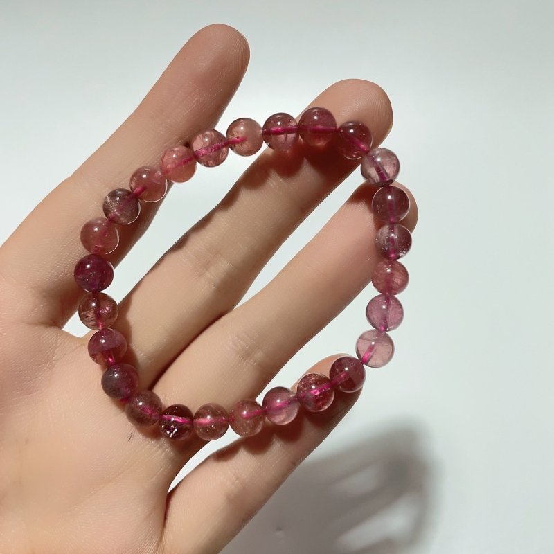 High Grade Clear Red Tourmaline Bracelet (HGUB18) -Wholesale Crystals