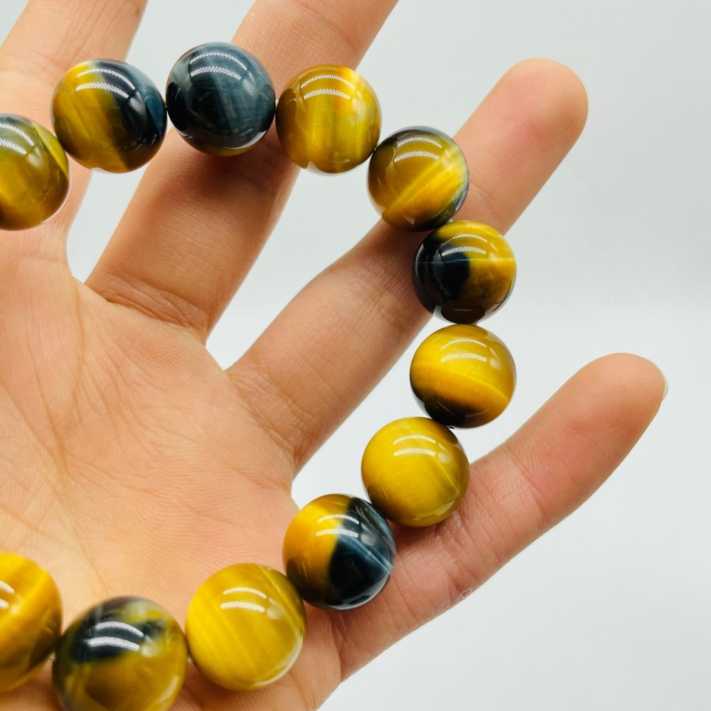 High Grade Gold Blue Tiger Eye Flash Bracelet (HGUB02) -Wholesale Crystals